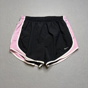Nike Shorts Women‎ Medium Black Tempo Running Fit Dry Pink White Y2K Athletic
